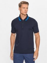 Boss Polo 50494662 Granatowy Slim Fit. Niebieskie koszulki polo sportowe Boss, m, bez wzorów, z bawełny, bez kołnierzyka, bez ramiączek. Za 529.99 zł.