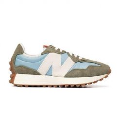 Buty do chodzenia męskie New Balance 327. Zielone buty sportowe casual New Balance, bez wzorów, z materiału, bez zapięcia. Za 673.00 zł.