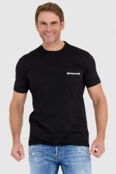 DSQUARED2 Czarny t-shit męski z kieszonką mini gummy. Czarne t-shirty Dsquared2, l, bez wzorów, bez kołnierzyka, bez ramiączek. W wyprzedaży za 599.99 zł.