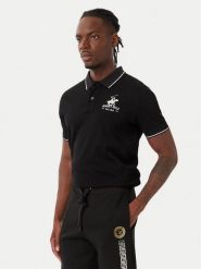 Beverly Hills Polo Club Polo M2607-HR Czarny Regular Fit. Czarne koszulki polo Beverly Hills Polo Club, m, bez wzorów, z bawełny, bez kołnierzyka, bez ramiączek. Za 269.99 zł.