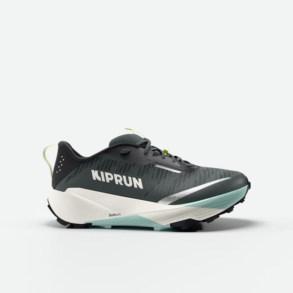 Buty do biegania w terenie męskie Kiprun Kipsummit. Zielone buty do biegania KIPRUN, bez wzorów, bez zapięcia, do biegania. Za 399.99 zł.