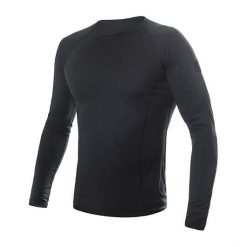 Bluza termoaktywna męska Sensor Merino Air Tee LS. Czarne bielizna termoaktywna Sensor, m, bez wzorów, z materiału, bez ramiączek, narciarskie. Za 313.49 zł.