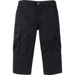 Spodnie bojówki 3/4 ze stretchem i ściągaczem w talii Regular Fit bonprix czarny. Joggery i bojówki bonprix. Za 99.99 zł.