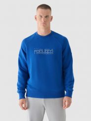 4F Bluza dresowa nierozpinana bez kaptura męska - niebieska S. Niebieskie bluzy bez kaptura 4F, m, bez wzorów, z bawełny, bez kaptura. W wyprzedaży za 79.99 zł.