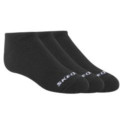 Skarpetki sportowe dla dorosłych 3pk Unisex Non Terry No Show. Czarne skarpetki sportowe Skechers, bez wzorów, z bawełny. Za 39.99 zł.