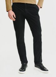 PAKO LORENTE – Czarne gładkie spodnie męskie. Czarne spodnie materiałowe Pako Lorente, na co dzień, l, bez wzorów, z bawełny, casualowe. Za 119.99 zł.