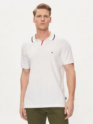 Tommy Hilfiger Polo MW0MW34772 Biały Regular Fit. Białe koszulki polo Tommy Hilfiger, m, bez wzorów, z bawełny, bez kołnierzyka, bez ramiączek. Za 219.99 zł.