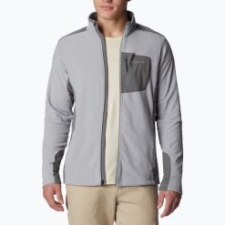 Bluza trekkingowa męska Columbia Klamath Range Full Zip. Szare bluzy z polaru Columbia, l, bez wzorów, z polaru, bez kaptura. Za 241.40 zł.