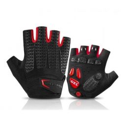 Rękawiczki rowerowe / sportowe ROCKBROS (S169-BR) czarno - czerwone. Czarne rękawiczki ROCKBROS, bez wzorów, z materiału. Za 79.99 zł.