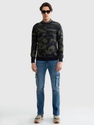 Sweter męski bawełniany z motywem moro Ordi 000. Swetry nierozpinane BIG STAR, na lato, l, bez wzorów, z bawełny, bez kołnierzyka, bez ramiączek. W wyprzedaży za 139.99 zł.
