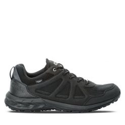 Trekkingi Jack Wolfskin. Czarne buty trekkingowe Jack Wolfskin, bez wzorów, bez zapięcia. Za 349.99 zł.