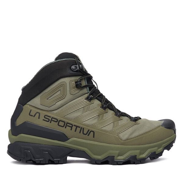 Trekkingi La Sportiva. Zielone botki sznurowane La Sportiva, bez wzorów, bez obcasa, bez zapięcia. Za 999.99 zł.