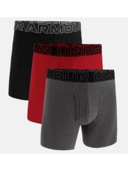 Under Armour Bokserki (3 pary) "Performance Cotton" w kolorze czerwonym, czarnym i szarym rozmiar: L. Czarne bokserki Under Armour, l, bez wzorów. Za 152.62 zł.
