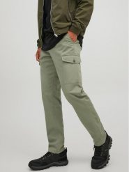 Jack&Jones Spodnie materiałowe Ollie 12224001 Zielony Regular Fit. Zielone spodnie materiałowe Jack&Jones, m, bez wzorów, z bawełny. Za 229.99 zł.