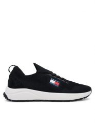 Tommy Jeans Sneakersy Runner Kntitted EM0EM01555 Czarny. Czarne buty sportowe casual Tommy Jeans, bez wzorów, z jeansu, bez zapięcia. Za 299.99 zł.