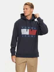 Tommy Jeans Bluza DM0DM20591 Granatowy Relaxed Fit. Niebieskie bluzy Tommy Jeans, l, bez wzorów, z bawełny, bez kaptura. Za 289.99 zł.