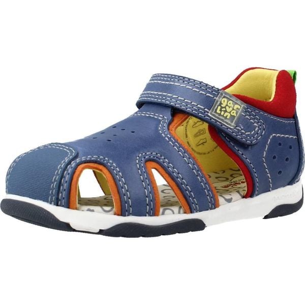 Sandały GARVALIN 212605G Niebieski. Niebieskie sandały GARVALIN, ze skóry, bez zapięcia. Za 132.99 zł.