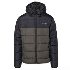 Kurtka męska ocieplana Hi-Tec Safi SP - zielono-czarna, Rozmiar S. Czarne kurtki Hi-tec, m, bez wzorów, z materiału, bez kaptura. Za 159.99 zł.