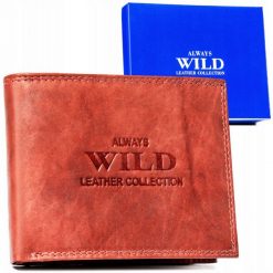Portfel skórzany Always Wild AW-N992-MAL brązowy. Brązowe portfele Always Wild, bez wzorów, ze skóry. Za 45.00 zł.