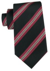 Klasyczny Krawat Klubowy - Alties - Czarny w Prążek. Czarne krawaty i muchy Alties, bez wzorów, z tkaniny. Za 49.00 zł.