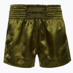Spodenki treningowe męskie FUMETSU Origins Muay Thai. Zielone krótkie spodenki sportowe FUMETSU, m, bez wzorów, z materiału. Za 199.99 zł.