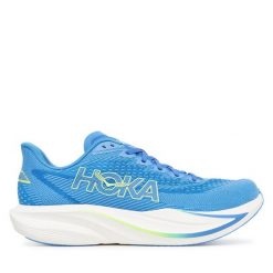 Buty do biegania Hoka. Niebieskie buty do biegania HOKA, bez wzorów, bez zapięcia, do biegania. Za 729.99 zł.