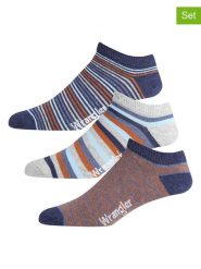 Wrangler Skarpety sportowe (3 pary) "Darroch" w kolorze jasnobrązowo-granatowym rozmiar: 38-42. Brązowe skarpety Wrangler, bez wzorów. Za 26.31 zł.