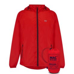 Mac in a Sac - Płaszcz przeciwdeszczowy - Czerwony. Czerwone kurtki przeciwdeszczowe Mac In A Sac, m, bez wzorów, z nylonu, bez kaptura. Za 339.00 zł.