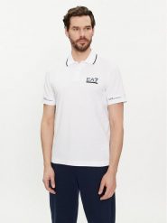 EA7 Emporio Armani Polo 3DPF19 PJ04Z 1100 Biały Regular Fit. Białe koszulki polo EA7 Emporio Armani, m, bez wzorów, z bawełny, bez kołnierzyka, bez ramiączek. Za 379.99 zł.