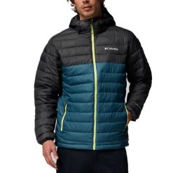 Kurtka COLUMBIA POWDER LITE II HOODED JAC Niebieski. Niebieskie kurtki Columbia, bez wzorów, z syntetyku, bez kaptura. Za 659.49 zł.