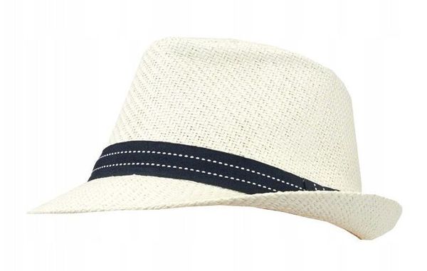 Kapelusz Męski, Jasny Beżowy Trilby, Letni z Paskiem, Przewiewny -Pako Jeans. Brązowe kapelusze Pako Jeans, bez wzorów, z jeansu, klasyczne. Za 55.00 zł.