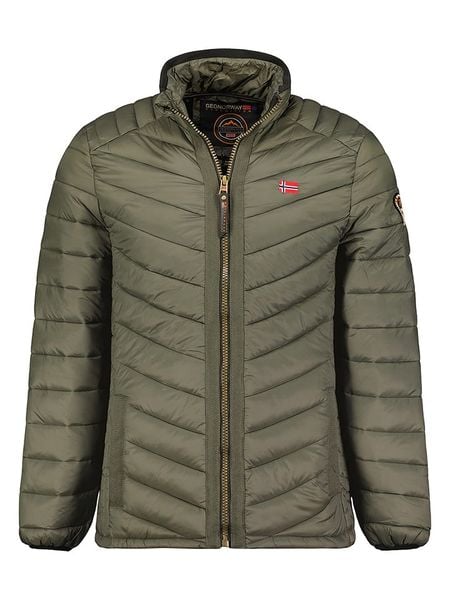 Geographical Norway Kurtka pikowana "Carliti" w kolorze oliwkowym rozmiar: S. Brązowe kurtki Geographical Norway, s, bez wzorów, bez kaptura. Za 166.10 zł.
