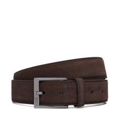 Pasek BOSS. Brązowe paski Boss, bez wzorów. Za 349.99 zł.