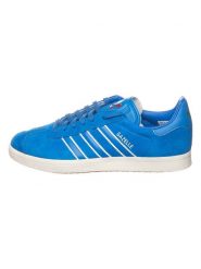 Adidas Sneakersy "Gazelle" w kolorze niebieskim rozmiar: 43 1/3. Niebieskie buty do biegania Adidas, bez wzorów, bez zapięcia, do biegania. Za 267.29 zł.