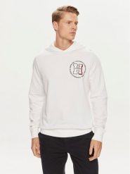 Tommy Hilfiger Bluza MW0MW34383 Biały Regular Fit. Białe bluzy Tommy Hilfiger, m, bez wzorów, z bawełny, bez kaptura. Za 269.99 zł.