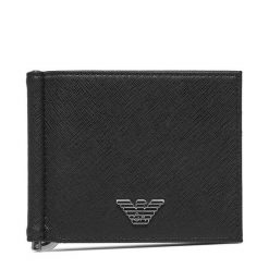 Mały Portfel Męski Emporio Armani. Czarne portfele Emporio Armani, bez wzorów. Za 529.99 zł.