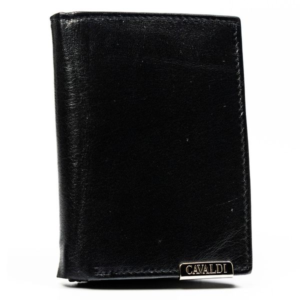 Portfel męski 4U Cavaldi N4-P-GOS-BL czarny. Czarne portfele 4U Cavaldi, bez wzorów, ze skóry. Za 45.00 zł.