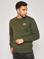 Alpha Industries Bluza Basic 188307 Zielony Regular Fit. Zielone bluzy Alpha Industries, m, bez wzorów, z bawełny, bez kaptura. Za 230.00 zł.