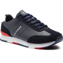 Sneakersy TOMMY HILFIGER - Leather Material Mix Runner FM0FM02142 Midnight 403. Buty sportowe casual marki Tommy Hilfiger. Za 449.00 zł.