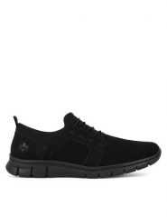 Rieker Sneakersy B7796-01 Czarny. Czarne buty sportowe casual Rieker, bez wzorów, z materiału, bez zapięcia. Za 359.99 zł.