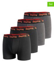 Replay Underwear Bokserki (4 pary) w kolorze szarym i czarnym rozmiar: XL. Czarne bokserki Replay Underwear, xl, bez wzorów. Za 86.99 zł.
