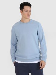 4F Bluza dresowa nierozpinana bez kaptura męska - niebieska L. Niebieskie bluzy bez kaptura 4F, l, bez wzorów, z bawełny, bez kaptura. Za 129.99 zł.