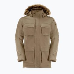 Kurtka zimowa męska Jack Wolfskin Glacier Canyon Parka. Brązowe kurtki Jack Wolfskin, na zimę, l, bez wzorów, z puchu, bez kaptura. W wyprzedaży za 948.25 zł.
