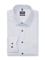 OLYMP Koszula "Luxor" - Modern fit - w kolorze biało-niebieskim rozmiar: 38. Białe koszule Olymp, bez wzorów, z bawełny, bez kołnierzyka, bez ramiączek. Za 126.45 zł.