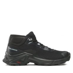 Trekkingi Salomon. Czarne botki sznurowane Salomon, bez wzorów, bez obcasa, bez zapięcia. Za 489.99 zł.