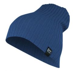 Czapka Ciemna Niebieska, Jesienno-Zimowa, Beanie, Krasnal, Rozciągliwa, w Prążki. Niebieskie czapki zimowe Jarek, bez wzorów, ze splotem. Za 35.00 zł.