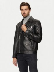 KARL LAGERFELD Kurtka skórzana 555021 544421 Czarny Regular Fit. Czarne kurtki KARL LAGERFELD, m, bez wzorów, ze skóry, bez kaptura. Za 2,049.00 zł.