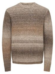 ONLY & SONS Sweter "Mack" w kolorze brązowo-beżowym rozmiar: S. Brązowe swetry nierozpinane Only & Sons, s, bez wzorów, bez kołnierzyka, bez ramiączek. Za 184.95 zł.