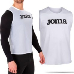 Znacznik piłkarski kamizelka treningowa Joma. Białe kamizelki sportowe Joma, l, bez wzorów, z materiału, bez kaptura, na fitness i siłownię. Za 28.99 zł.