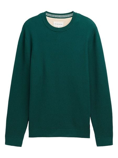 Tom Tailor Sweter w kolorze morskim rozmiar: L. Niebieskie swetry nierozpinane Tom Tailor, l, bez wzorów, z bawełny, bez kołnierzyka, bez ramiączek. Za 122.38 zł.